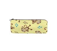ISAOA Large Round Pencil Case,Makeup Pouch,Zipper Pencil Bag Pouch Stationery Bag Pen Holder for Daily Essentials School,College,Work & Office,Dancing Monkey to Music