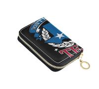 ISAOA Leather Credit Card Holder Zipper Card Wallet Organizer Case Business Card Case Don't Mess with Texas State for Woman Man