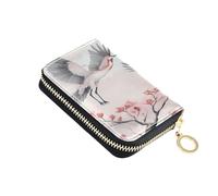 ISAOA Leather Credit Card Holder Zipper Card Wallet Slim Organizer Case Business Card Case Pink Daniel Crane for Woman Man