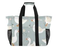 ISAOA Little Ducks Flower Beach Bags for Women Large Waterproof Beach Tote Bag Travel Pool Yoga Nurse Shopping Tote Bag