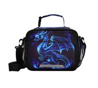 ISAOA Lunch Box Insulated Soft Lunch Bag Lunch Container Blue Dragon Sideways for Office Work School Picnic Beach