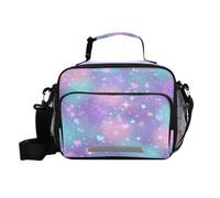 ISAOA Lunch Box Insulated Soft Lunch Bag Lunch Container Blue Green Block Flash Pattern for Office Work School Picnic Beach