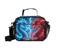 ISAOA Lunch Box Insulated Soft Lunch Bag Lunch Container Blue Red Dragon Showdown for Office Work School Picnic Beach