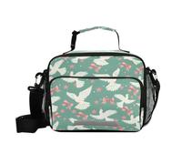ISAOA Lunch Box Insulated Soft Lunch Bag Lunch Container Dove Pink Bows Stars for Office Work School Picnic Beach