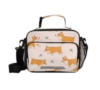 ISAOA Lunch Box Insulated Soft Lunch Bag Lunch Container Hand Painted Corgi for Office Work School Picnic Beach