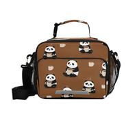 ISAOA Lunch Box Insulated Soft Lunch Bag Lunch Container Panda Coffee for Office Work School Picnic Beach