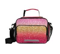 ISAOA Lunch Box Insulated Soft Lunch Bag Lunch Container Pink and Yellow Gradient Flash Pattern for Office Work School Picnic Beach