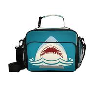 ISAOA Lunch Box Insulated Soft Lunch Bag Lunch Container Shark Tooth Jaws for Office Work School Picnic Beach