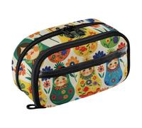 ISAOA Matryoshka Russian Pencil Case with 3 Compartments, Aesthetic Stationery Pen Bag Secondary School Essentials Supplies for Teen Girls Boys Adult