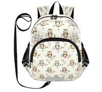 ISAOA Mini Backpack Child Backpacks Toddler Backpack Travel Daypack Bag Blue Brown Owl for Kindergarten Elementary Boys Girls
