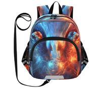 ISAOA Mini Backpack Child Backpacks Toddler Backpack Travel Daypack Bag Blue Orange Phoenix for Kindergarten Elementary Boys Girls