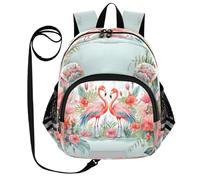 ISAOA Mini Backpack Child Backpacks Toddler Backpack Travel Daypack Bag Blue Pink Wing Flamingos for Kindergarten Elementary Boys Girls