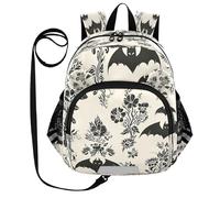 ISAOA Mini Backpack Child Backpacks Toddler Backpack Travel Daypack Bag Gothic Floral and Bat for Kindergarten Elementary Boys Girls