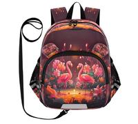 ISAOA Mini Backpack Child Backpacks Toddler Backpack Travel Daypack Bag Pink Flamingos for Kindergarten Elementary Boys Girls