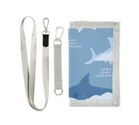 ISAOA Octopus Shark Pattern Kids Wallets for Boys Girls, Toddler Trifold Wallet with Zippered Coin Pocket and Card Holders, Novelty Wallet for Childrens Birthday Gifts