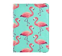 ISAOA Passport Holder Cover Wallet Vaccine Card Holder Leather Card Case Animal Pink Flamingos Travel Document Organizer