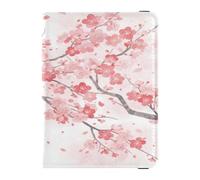 ISAOA Passport Holder Cover Wallet Vaccine Card Holder Leather Card Case Beautiful Pink Cherry Blossom Travel Document Organizer