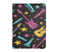 ISAOA Passport Holder Cover Wallet Vaccine Card Holder Leather Card Case Blue Pink Guitar Travel Document Organizer