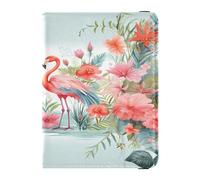 ISAOA Passport Holder Cover Wallet Vaccine Card Holder Leather Card Case Blue Pink Wing Flamingos Travel Document Organizer
