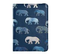 ISAOA Passport Holder Cover Wallet Vaccine Card Holder Leather Card Case Featuring Small Elephant Travel Document Organizer