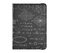ISAOA Passport Holder Cover Wallet Vaccine Card Holder Leather Card Case Math Function Travel Document Organizer