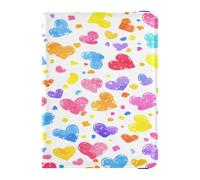 ISAOA Passport Holder Cover Wallet Vaccine Card Holder Leather Card Case Pink Yellow Purple Love Travel Document Organizer