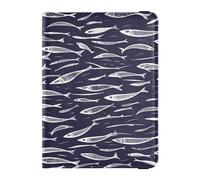 ISAOA Passport Holder Cover Wallet Vaccine Card Holder Leather Card Case Swimming Fish Travel Document Organizer