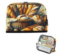 ISAOA Pencil Bag,Large Capacity Pencil Case,Basket of French Bread Pencil Pouch Bag for Girls Boys,Standing Pen Bag for Teenage Student Women Men,21 x 5 x 15 CM