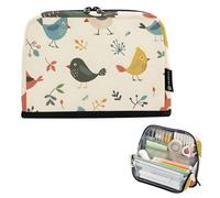 ISAOA Pencil Bag,Large Capacity Pencil Case,Cute Colorful Little Birds Pencil Pouch Bag for Girls Boys,Standing Pen Bag for Teenage Student Women Men,21 x 5 x 15 CM