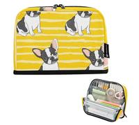 ISAOA Pencil Bag,Large Capacity Pencil Case,Cute French Bulldogs Pencil Pouch Bag for Girls Boys,Standing Pen Bag for Teenage Student Women Men,21 x 5 x 15 CM