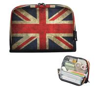 ISAOA Pencil Bag,Large Capacity Pencil Case,Lovely British Flag Union Jack Pencil Pouch Bag for Girls Boys,Standing Pen Bag for Teenage Student Women Men,21 x 5 x 15 CM