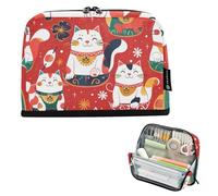 ISAOA Pencil Bag,Large Capacity Pencil Case,Lucky Cat Japanese Pencil Pouch Bag for Girls Boys,Standing Pen Bag for Teenage Student Women Men,21 x 5 x 15 CM