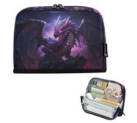 ISAOA Pencil Bag,Large Capacity Pencil Case,Magical Purple Dragon in Wild Pencil Pouch Bag for Girls Boys,Standing Pen Bag for Teenage Student Women Men,21 x 5 x 15 CM