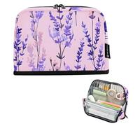 ISAOA Pencil Bag,Large Capacity Pencil Case,Purple Lavender Pink Pencil Pouch Bag for Girls Boys,Standing Pen Bag for Teenage Student Women Men,21 x 5 x 15 CM
