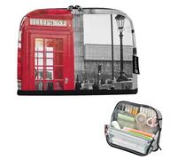 ISAOA Pencil Bag,Large Capacity Pencil Case,Vintage London Big Ben Pencil Pouch Bag for Girls Boys,Standing Pen Bag for Teenage Student Women Men,21 x 5 x 15 CM