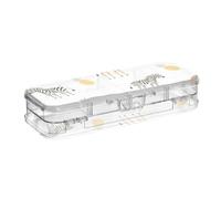ISAOA Pencil Case Africa Wild Animals Lion Elephant Pencils Box with Snap Lid,Double Deck Clear Stationery Pen Case with 4 Rulers Dividing Pen Storage Organiser for School Office
