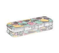 ISAOA Pencil Case Angry Shark Sea Animal Pencils Box with Snap Lid,Double Deck Clear Stationery Pen Case with 4 Rulers Dividing Pen Storage Organiser for School Office