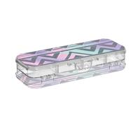 ISAOA Pencil Case Aztec Tribal Cosmic Pencils Box with Snap Lid,Double Deck Clear Stationery Pen Case with 4 Rulers Dividing Pen Storage Organiser for School Office