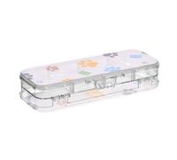 ISAOA Pencil Case Cat Paws Background Pencils Box with Snap Lid,Double Deck Clear Stationery Pen Case with 4 Rulers Dividing Pen Storage Organiser for School Office