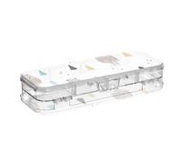 ISAOA Pencil Case Cute Bears Trees Pencils Box with Snap Lid,Double Deck Clear Stationery Pen Case with 4 Rulers Dividing Pen Storage Organiser for School Office