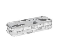 ISAOA Pencil Case Cute Fish Shark Pencils Box with Snap Lid,Double Deck Clear Stationery Pen Case with 4 Rulers Dividing Pen Storage Organiser for School Office