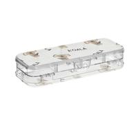 ISAOA Pencil Case Cute Koala Bear Animal Print Gray Pencils Box with Snap Lid,Double Deck Clear Stationery Pen Case with 4 Rulers Dividing Pen Storage Organiser for School Office