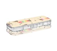 ISAOA Pencil Case Dachshunds Puppy Sweaters Dog Paws Pencils Box with Snap Lid,Double Deck Clear Stationery Pen Case with 4 Rulers Dividing Pen Storage Organiser for School Office
