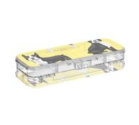 ISAOA Pencil Case Dog Boston Terrier Cartoon Pencils Box with Snap Lid,Double Deck Clear Stationery Pen Case with 4 Rulers Dividing Pen Storage Organiser for School Office