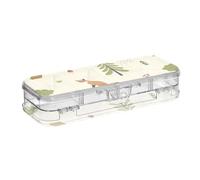 ISAOA Pencil Case Forest Animals Bear Deer Fox Pencils Box with Snap Lid,Double Deck Clear Stationery Pen Case with 4 Rulers Dividing Pen Storage Organiser for School Office