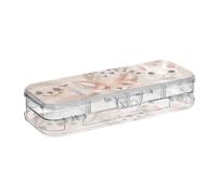 ISAOA Pencil Case Forest Animals Deer Bunny Fox Pencils Box with Snap Lid,Double Deck Clear Stationery Pen Case with 4 Rulers Dividing Pen Storage Organiser for School Office