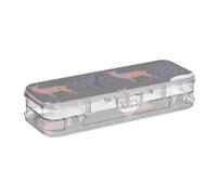 ISAOA Pencil Case Forest Animals Foxes and Deers Pencils Box with Snap Lid,Double Deck Clear Stationery Pen Case with 4 Rulers Dividing Pen Storage Organiser for School Office