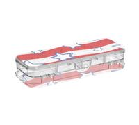 ISAOA Pencil Case Graffiti American National Flag Pencils Box with Snap Lid,Double Deck Clear Stationery Pen Case with 4 Rulers Dividing Pen Storage Organiser for School Office