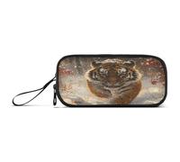ISAOA Pencil Case, Large Capacity Pen Case with 3 Compartments, Stationery Pouch Angry Tiger for School & Office Supplies