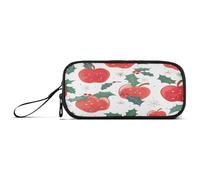 ISAOA Pencil Case, Large Capacity Pen Case with 3 Compartments, Stationery Pouch Apple Snow for School & Office Supplies